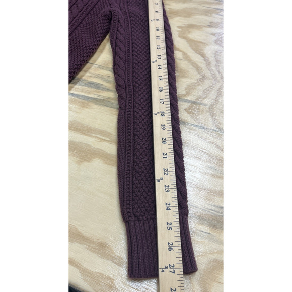 Goodfellow & Co. Chunky Cable Knit Fisherman Sweater Men’s Small Burgundy Heavy - Picture 10 of 10